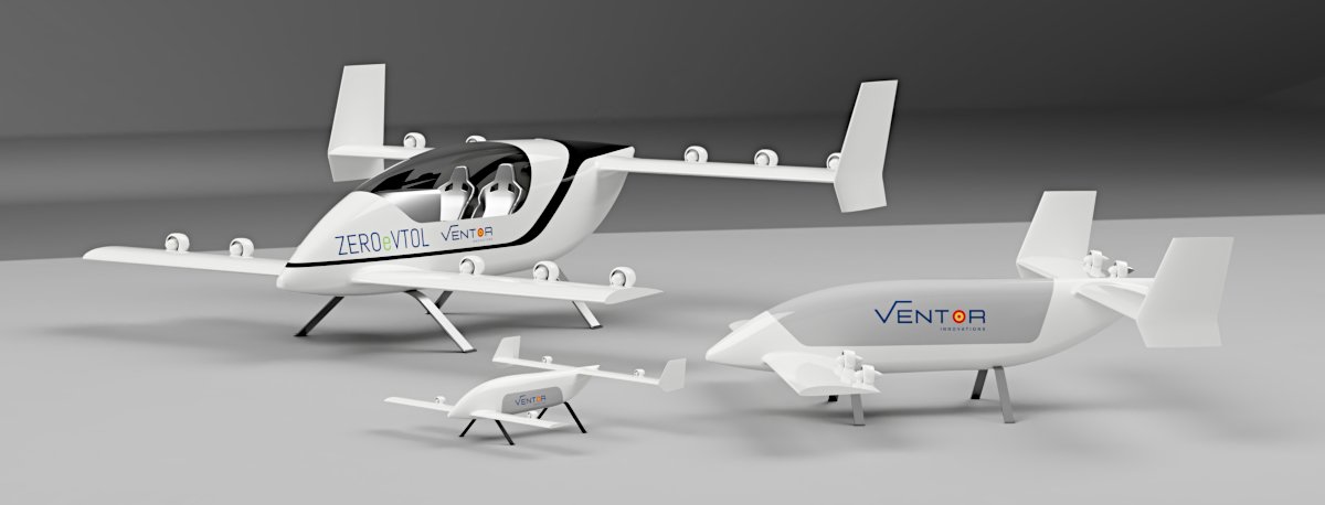 Avión autónomo con despegue y aterrizaje vertical (AAV) ZEROeVTOL ALTACAB V-PELICAN V-PROTON+